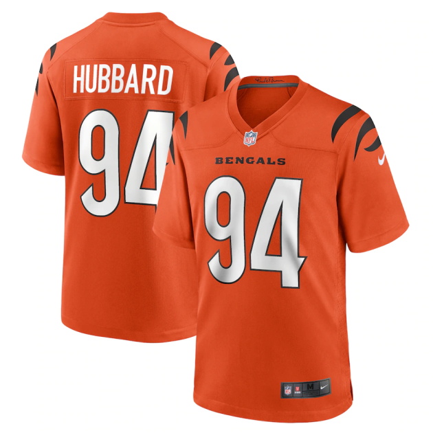 mens nike sam hubbard orange cincinnati bengals alternate game jersey